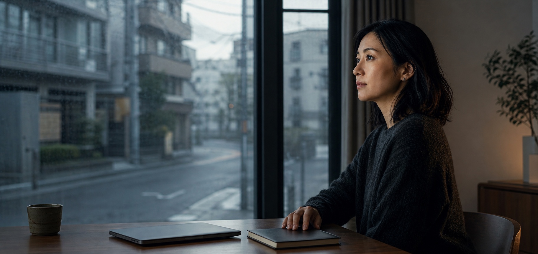 お金とこれからの選択肢を落ち着いて考える人物